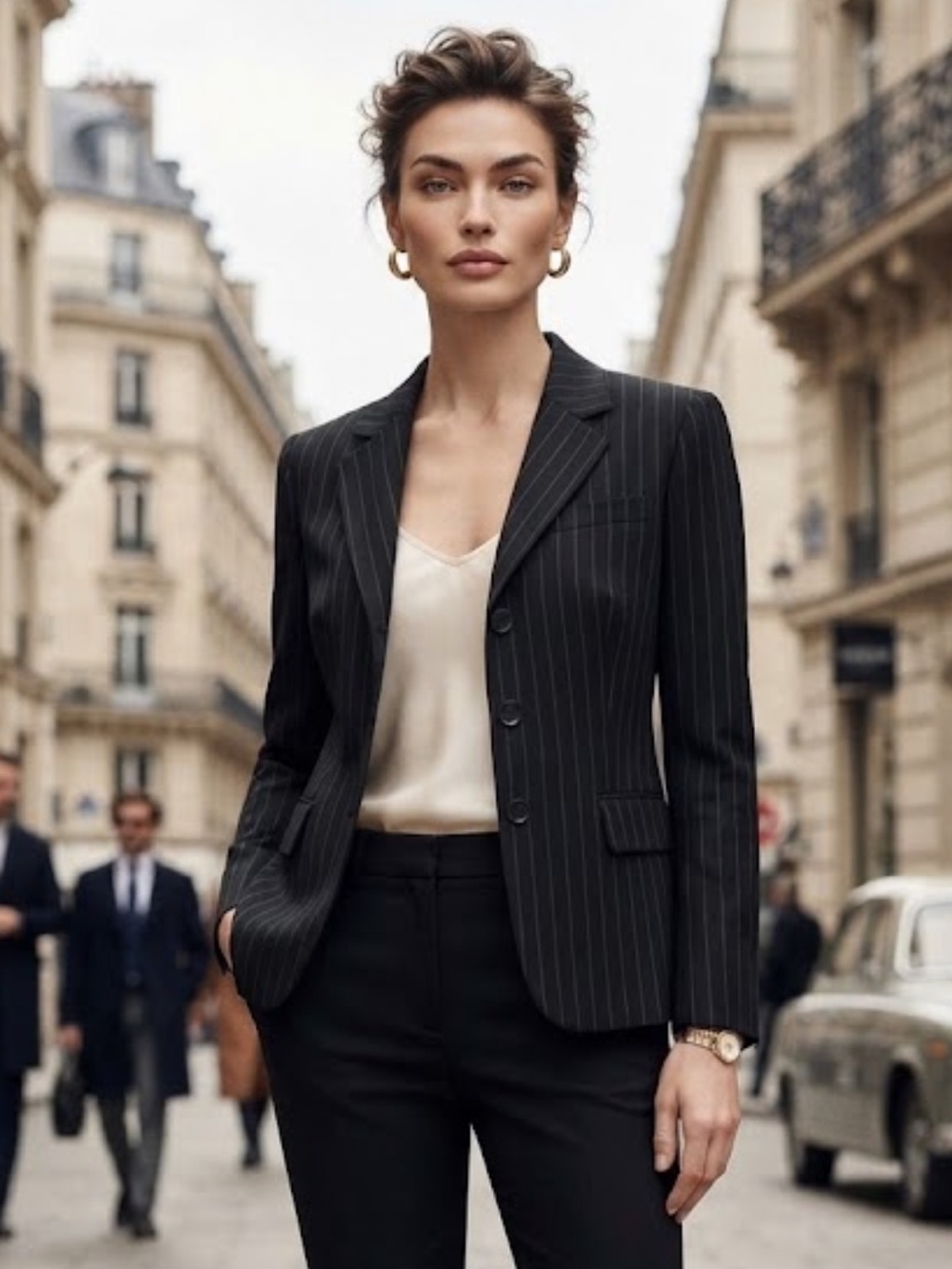 Ann Klein stripped career blazer